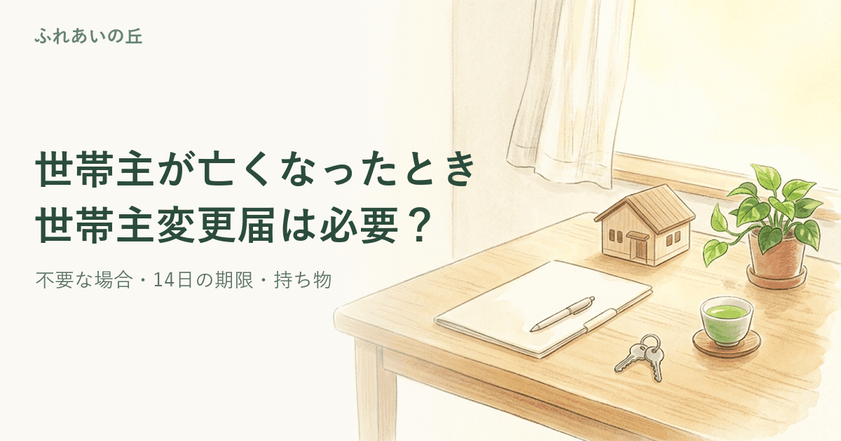 世帯主の死亡と世帯主変更届|不要な場合・