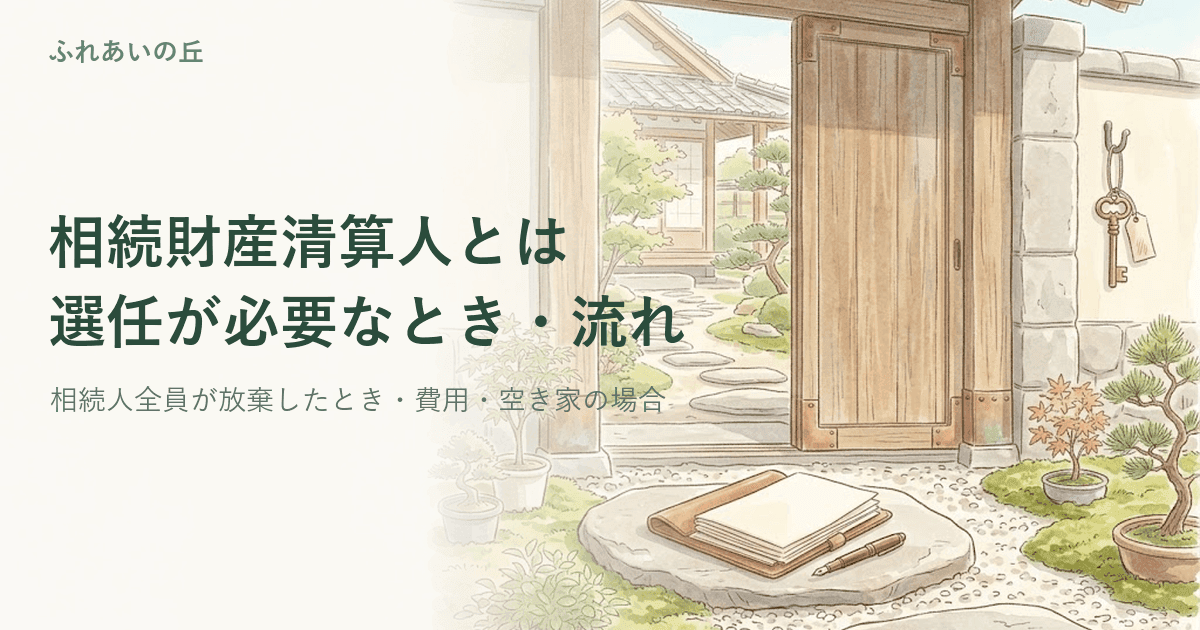 相続財産清算人とは|選任が必要なとき・費