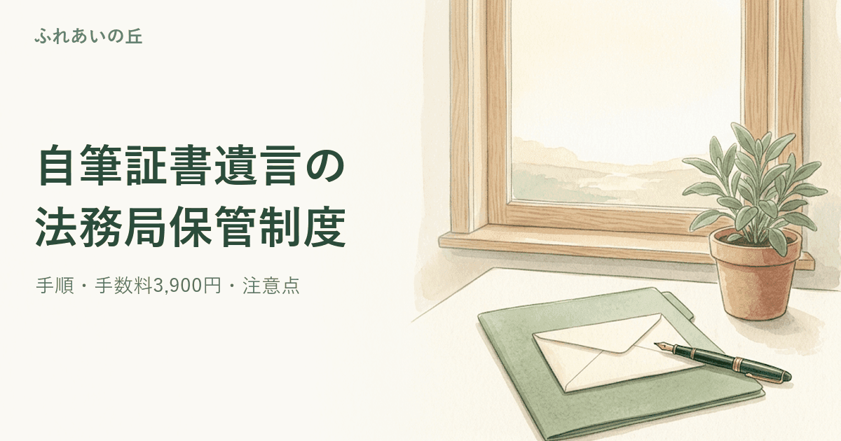 法務局の自筆証書遺言保管制度|手順・費用