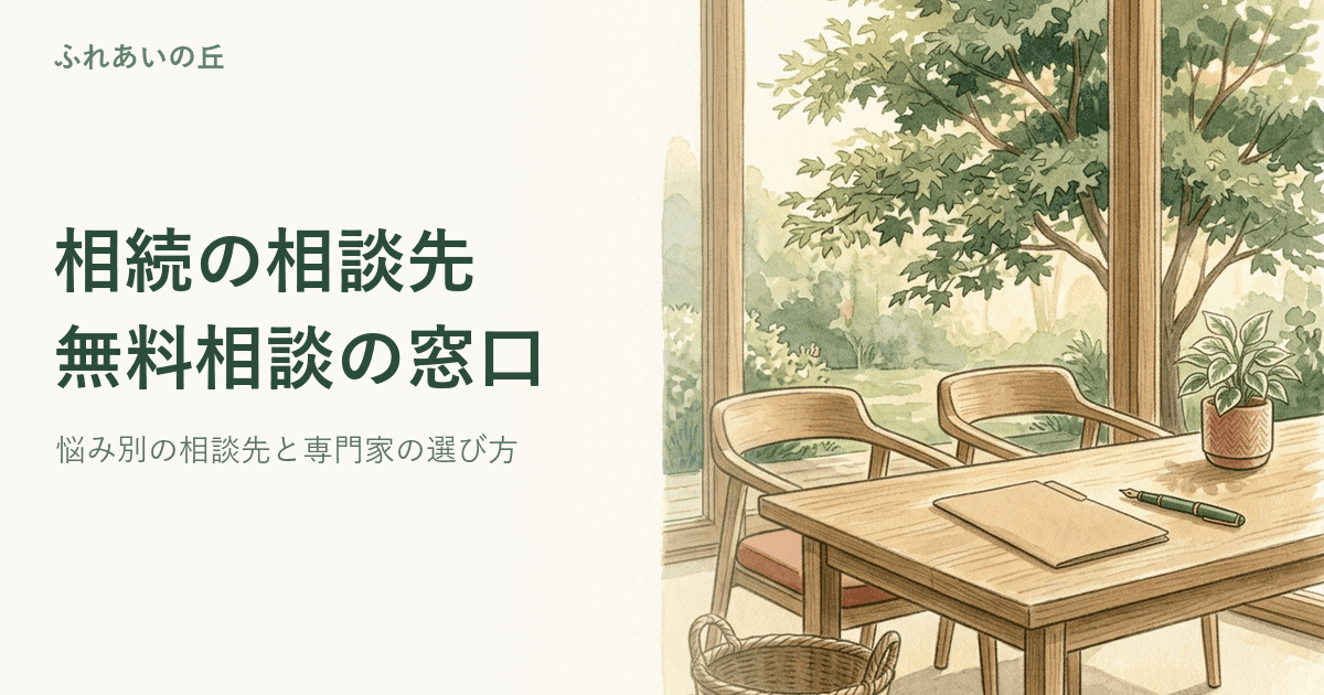 相続の相談先|無料相談の窓口と専門家の選