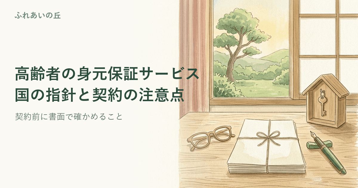 高齢者の身元保証サービス|国の指針と契約
